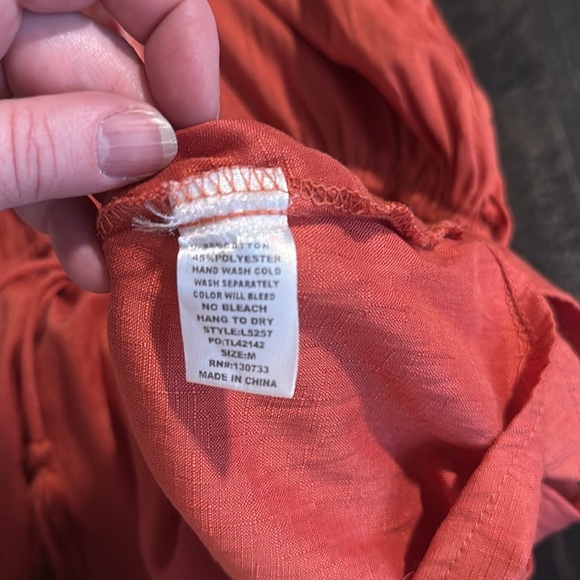 Umgee Orange Floral Embroidered Boho Mini Dress Size Medium - Picture 5 of 7